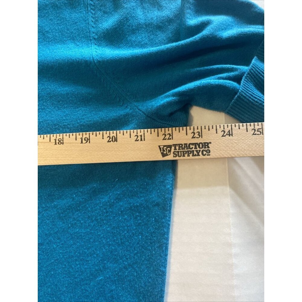 Eddie Bauer Women's XL Button Up Top Teal Business Office Stretchy Casual Blouse - Picture 9 of 11